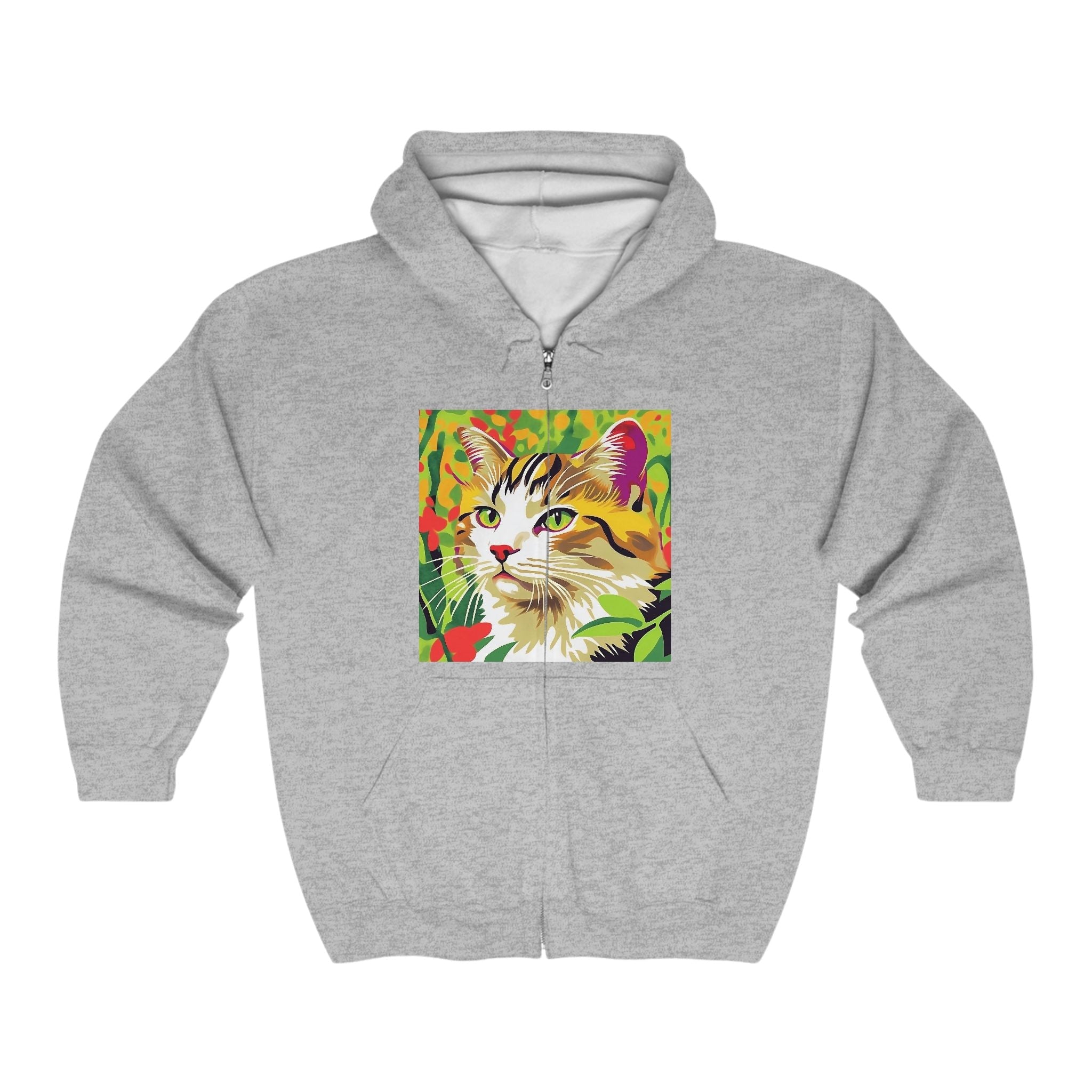 Colorful Cat Savana Hoodie - Whimsical Design Hoodie - Blululi