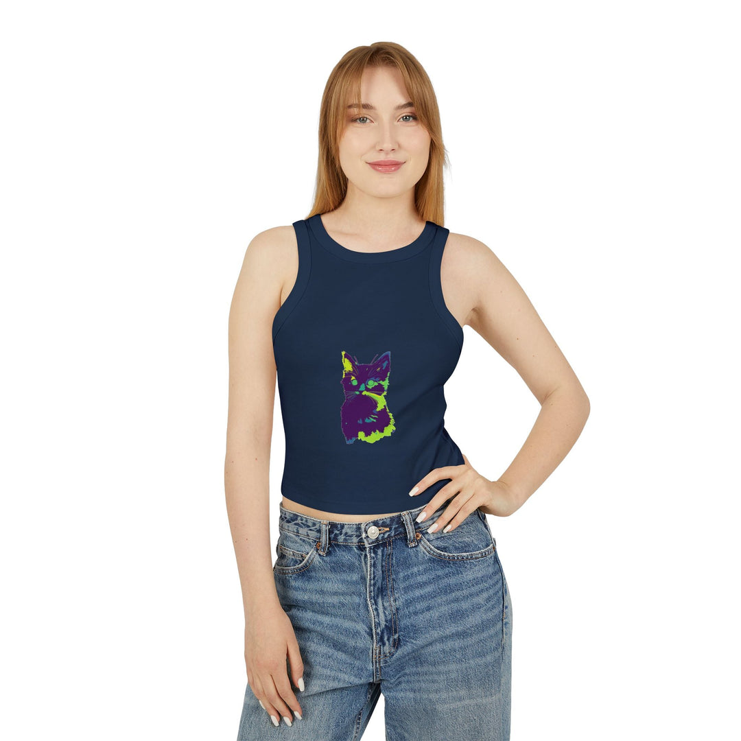 Colorful Cat Watercolor Racerback Tank Top Tank Top - Blululi