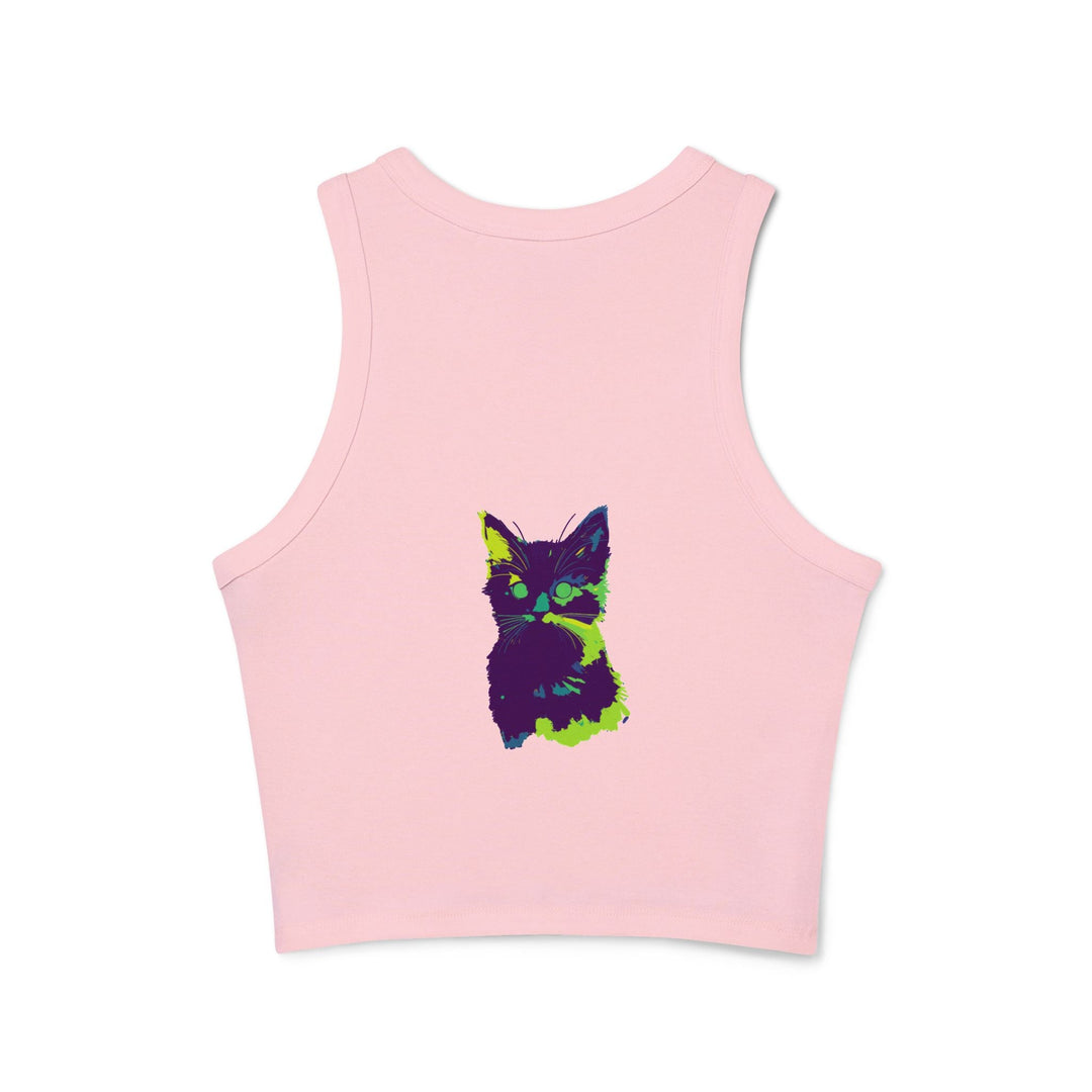 Colorful Cat Watercolor Racerback Tank Top Tank Top - Blululi