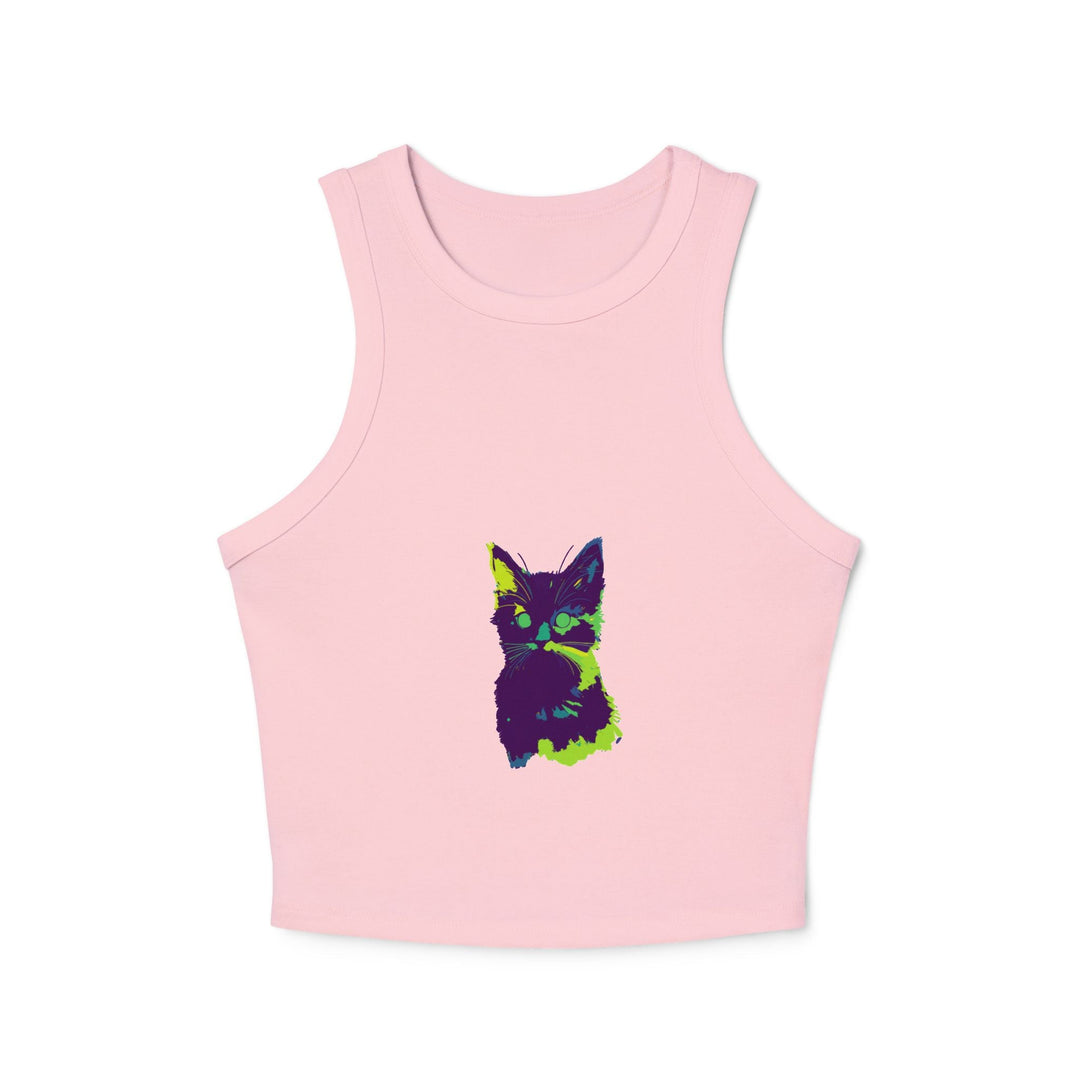 Colorful Cat Watercolor Racerback Tank Top Tank Top - Blululi