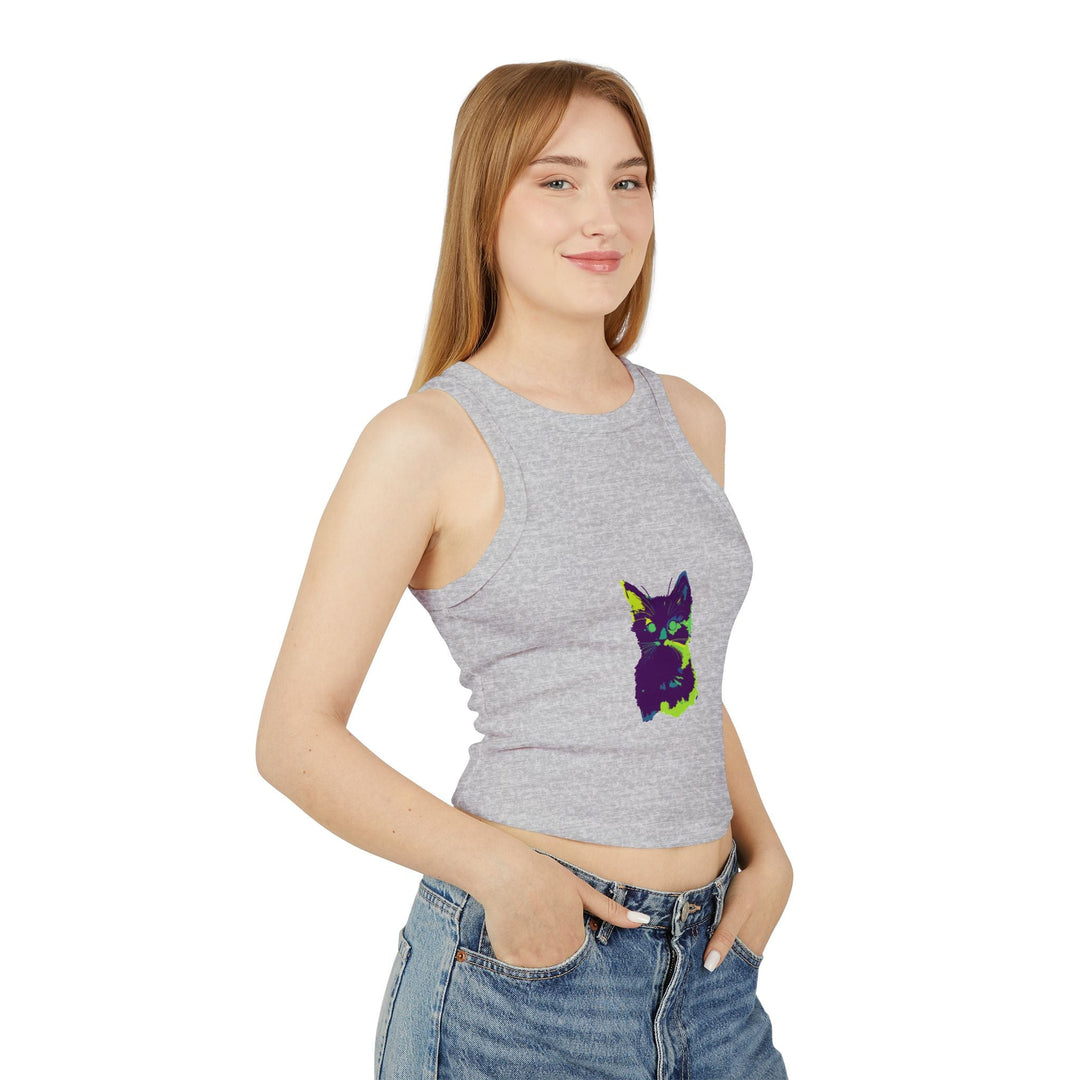 Colorful Cat Watercolor Racerback Tank Top Tank Top - Blululi