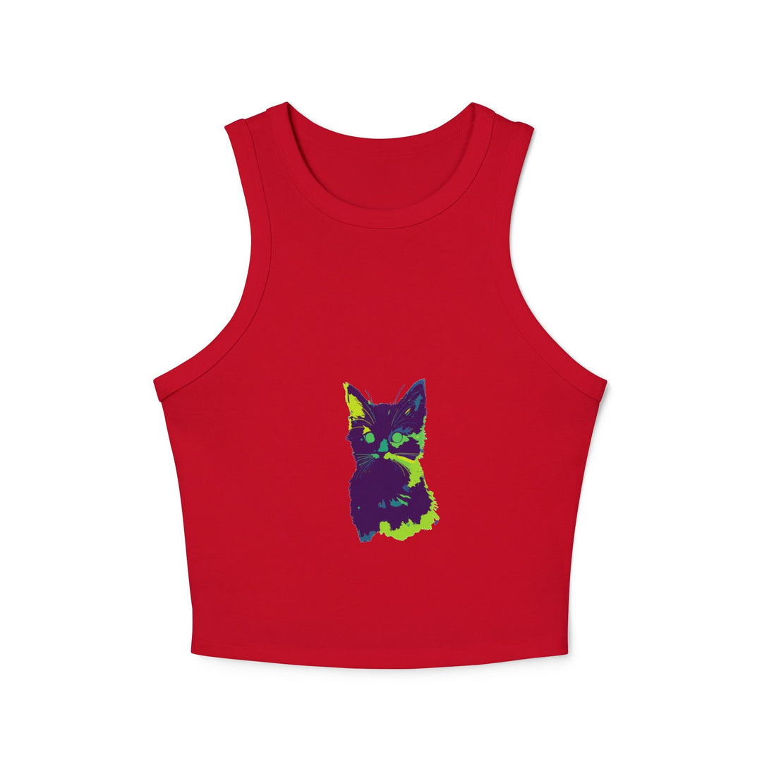 Colorful Cat Watercolor Racerback Tank Top Tank Top - Blululi