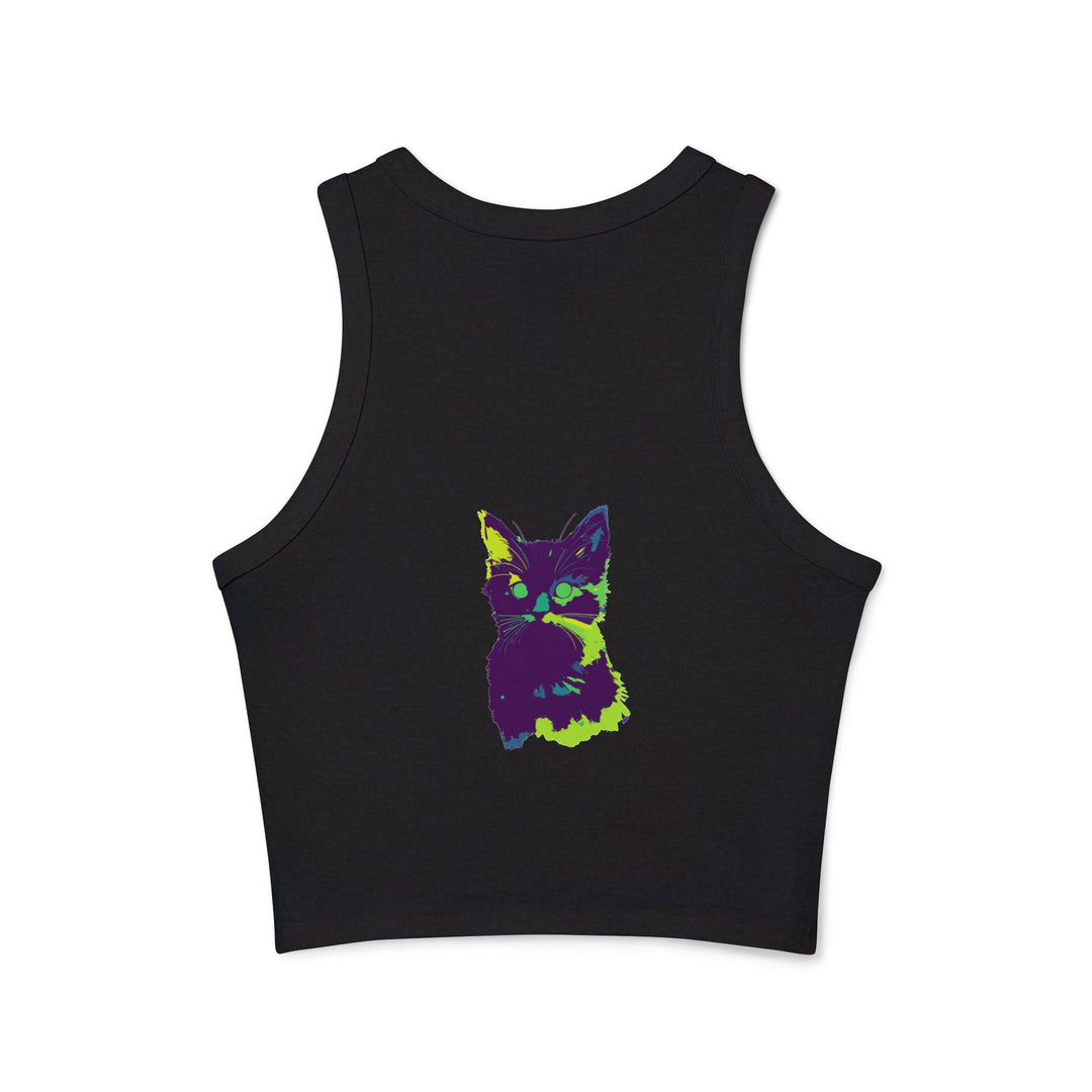 Colorful Cat Watercolor Racerback Tank Top Tank Top - Blululi