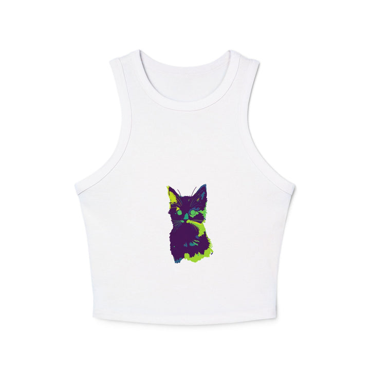 Colorful Cat Watercolor Racerback Tank Top Tank Top - Blululi