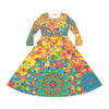 Colorful Dance Dress with Hand Drawn Mandala Art All Over Prints - Blululi