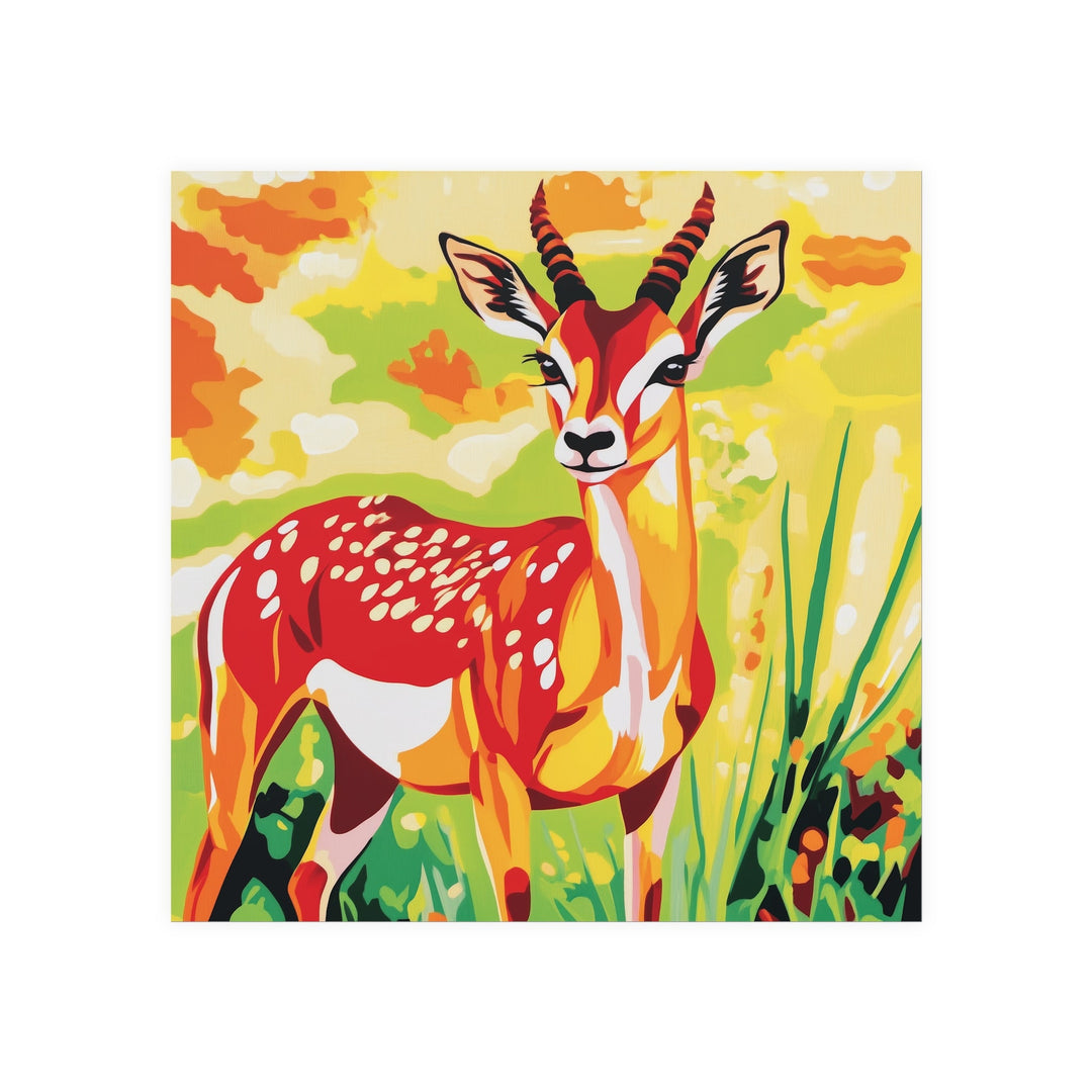 Colorful Deer Savanna Art Print Poster Poster - Blululi