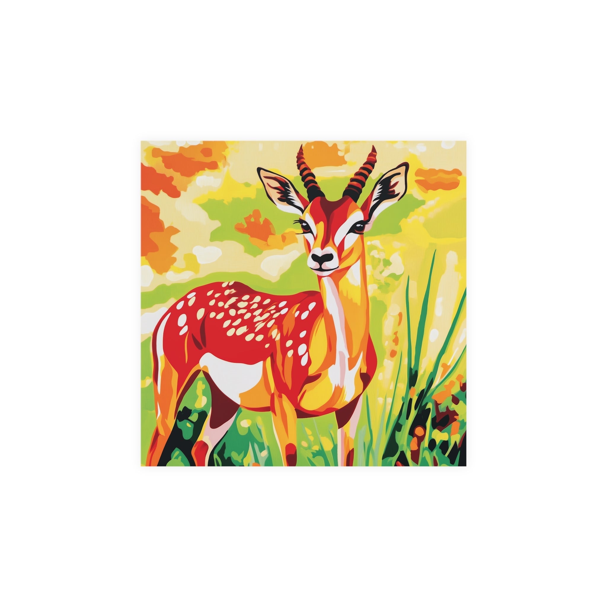 Colorful Deer Savanna Art Print Poster Poster - Blululi