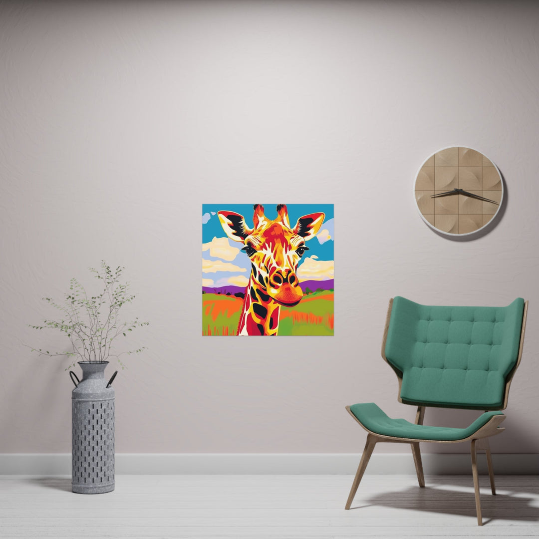 Colorful Giraffe Savanna Poster - Animal Art Poster - Blululi