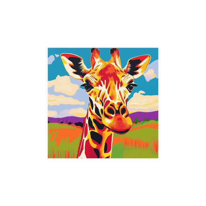 Colorful Giraffe Savanna Poster - Animal Art Poster - Blululi