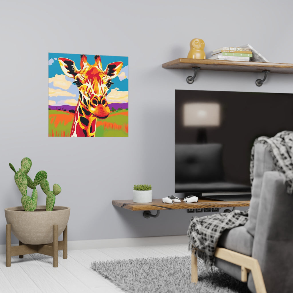 Colorful Giraffe Savanna Poster - Animal Art Poster - Blululi