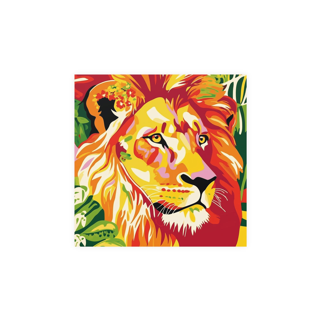 Colorful Lion Face - Savanna Animal Poster Poster - Blululi