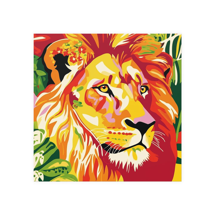 Colorful Lion Face - Savanna Animal Poster Poster - Blululi