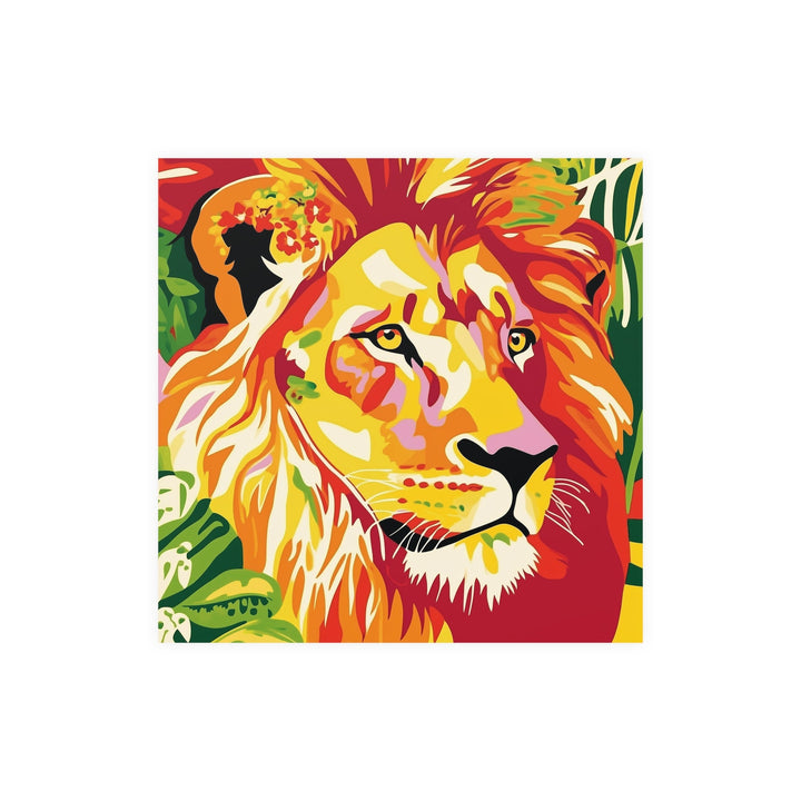 Colorful Lion Face - Savanna Animal Poster Poster - Blululi