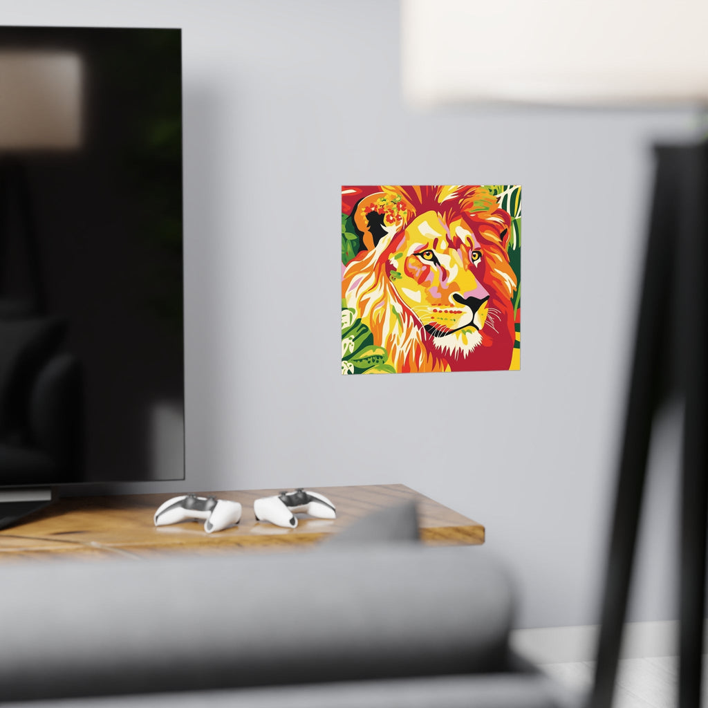 Colorful Lion Face - Savanna Animal Poster Poster - Blululi