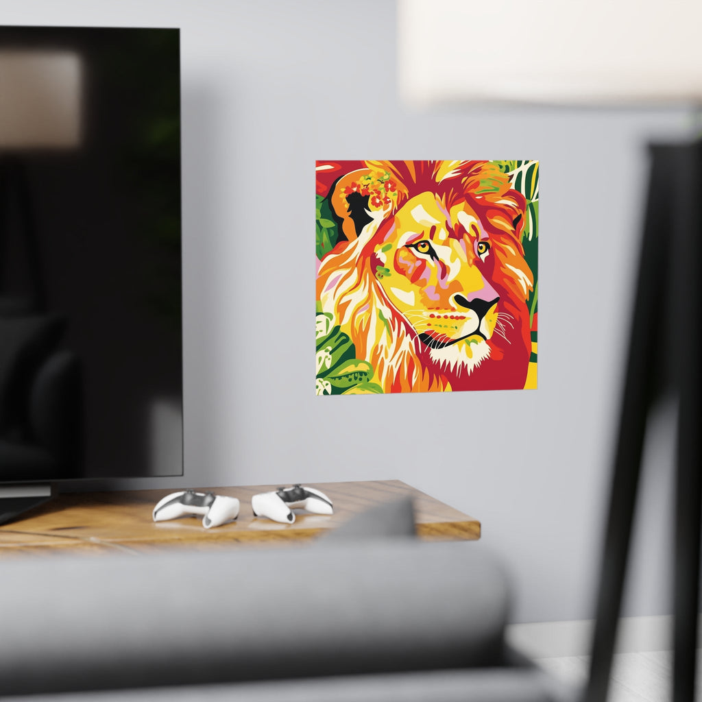 Colorful Lion Face - Savanna Animal Poster Poster - Blululi