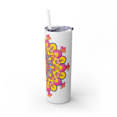 Colorful Mandala 20oz Skinny Tumbler - Hot & Cold Drinks Mug - Blululi