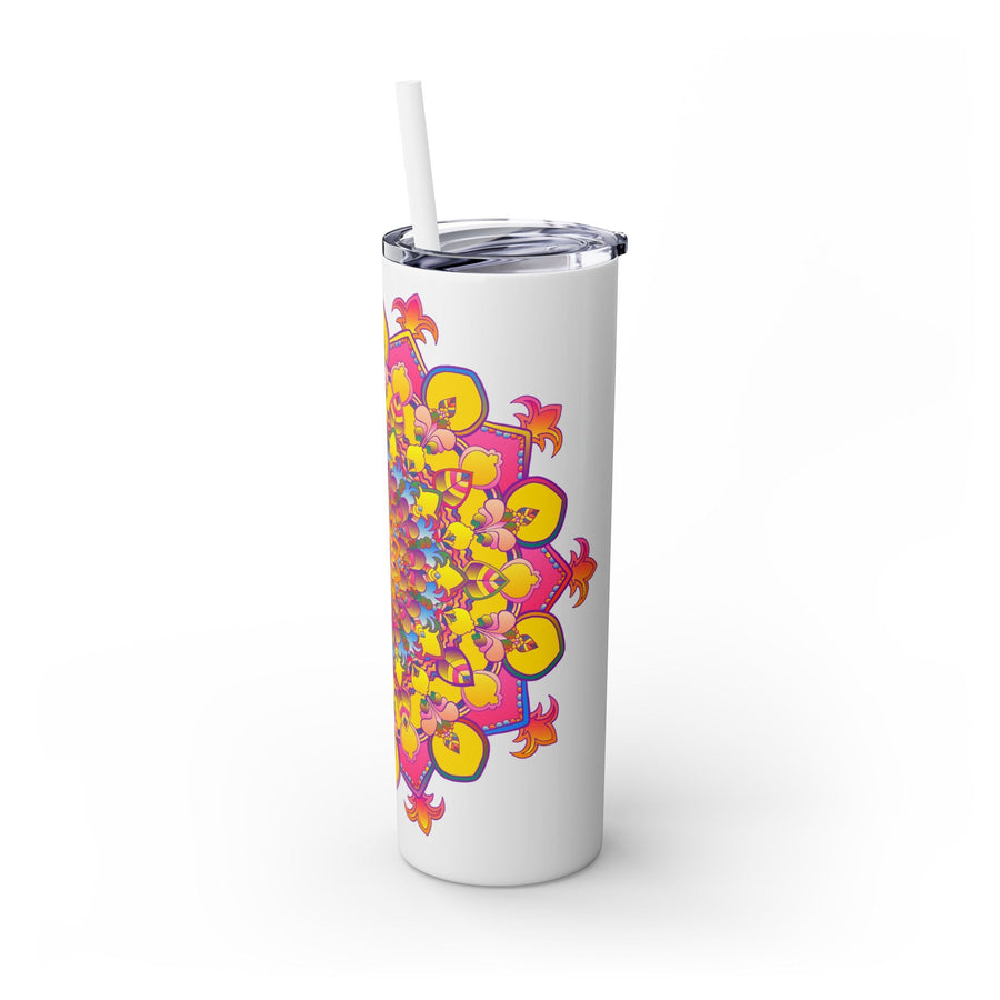 Colorful Mandala 20oz Skinny Tumbler - Hot & Cold Drinks Mug - Blululi