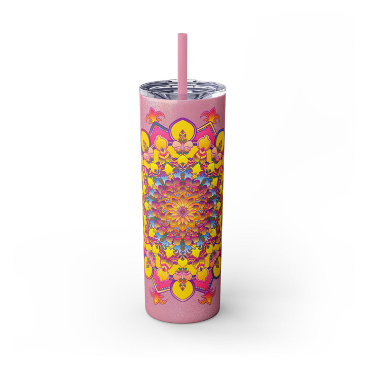 Colorful Mandala 20oz Skinny Tumbler - Hot & Cold Drinks Mug - Blululi