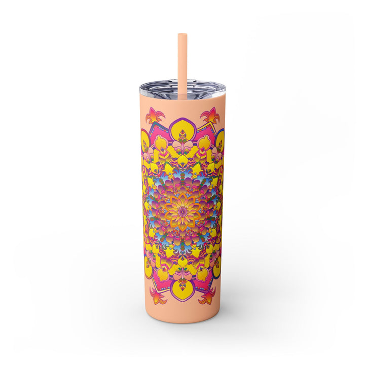 Colorful Mandala 20oz Skinny Tumbler - Hot & Cold Drinks Mug - Blululi