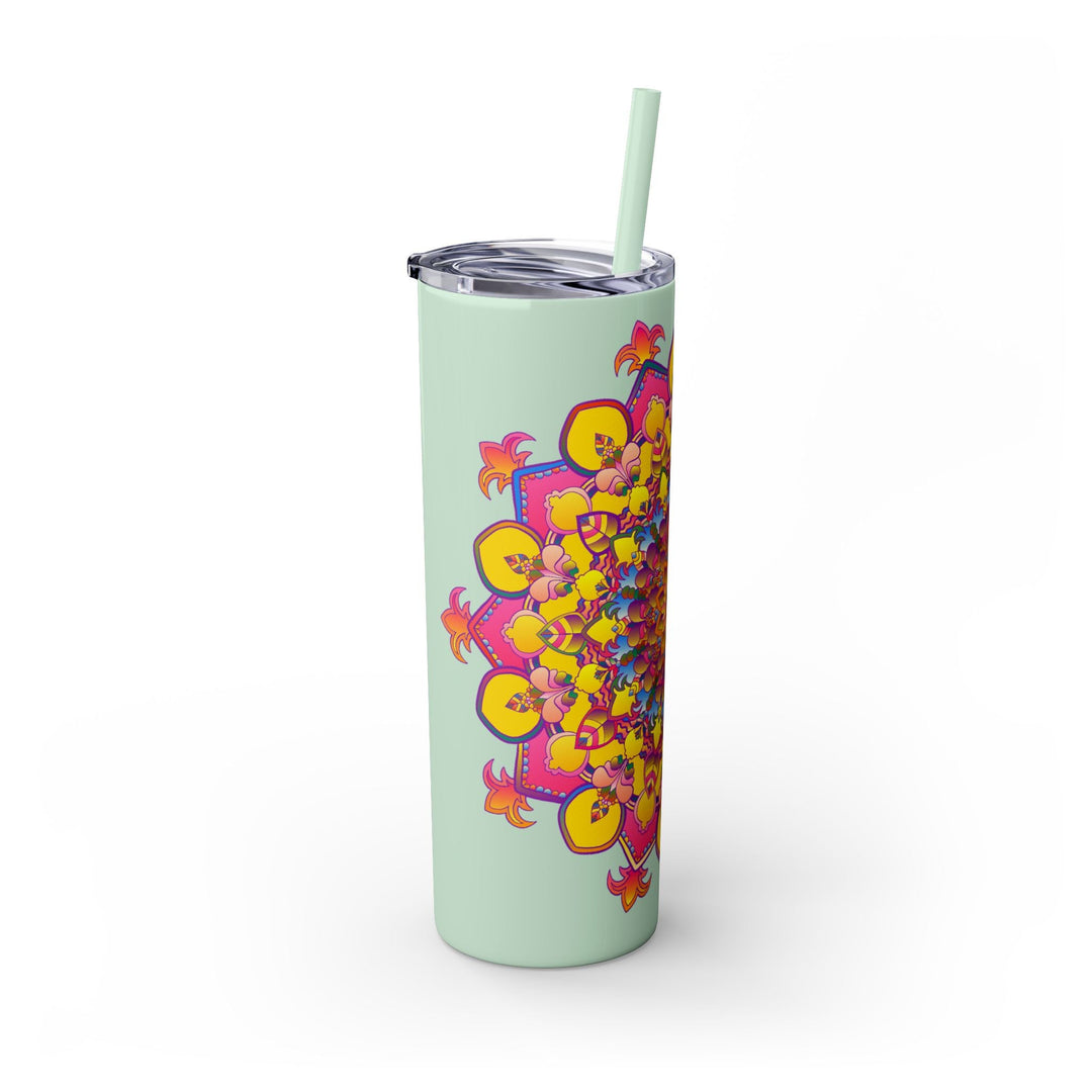 Colorful Mandala 20oz Skinny Tumbler - Hot & Cold Drinks Mug - Blululi