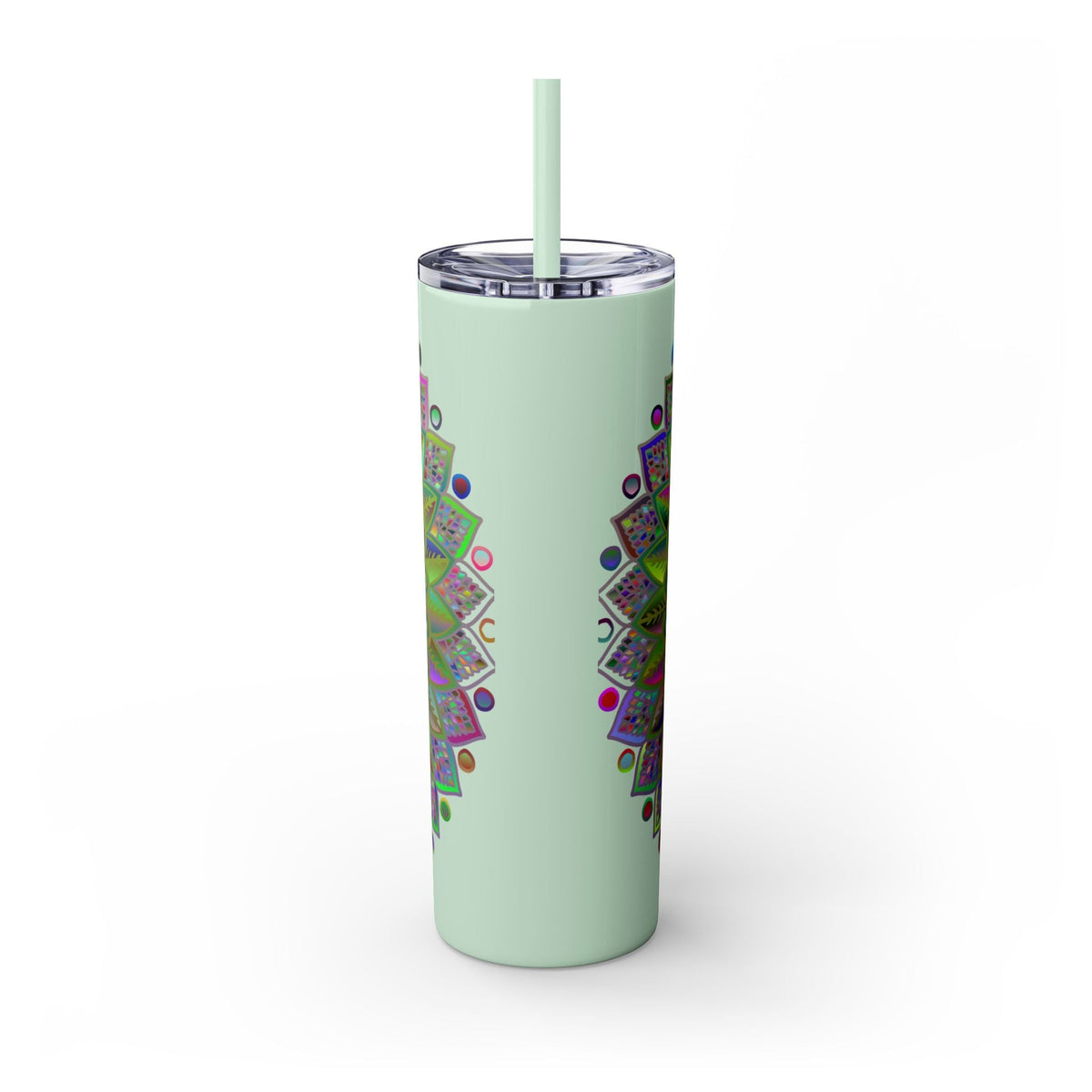 Colorful Mandala 20oz Skinny Tumbler - Hot/Cold Mug - Blululi