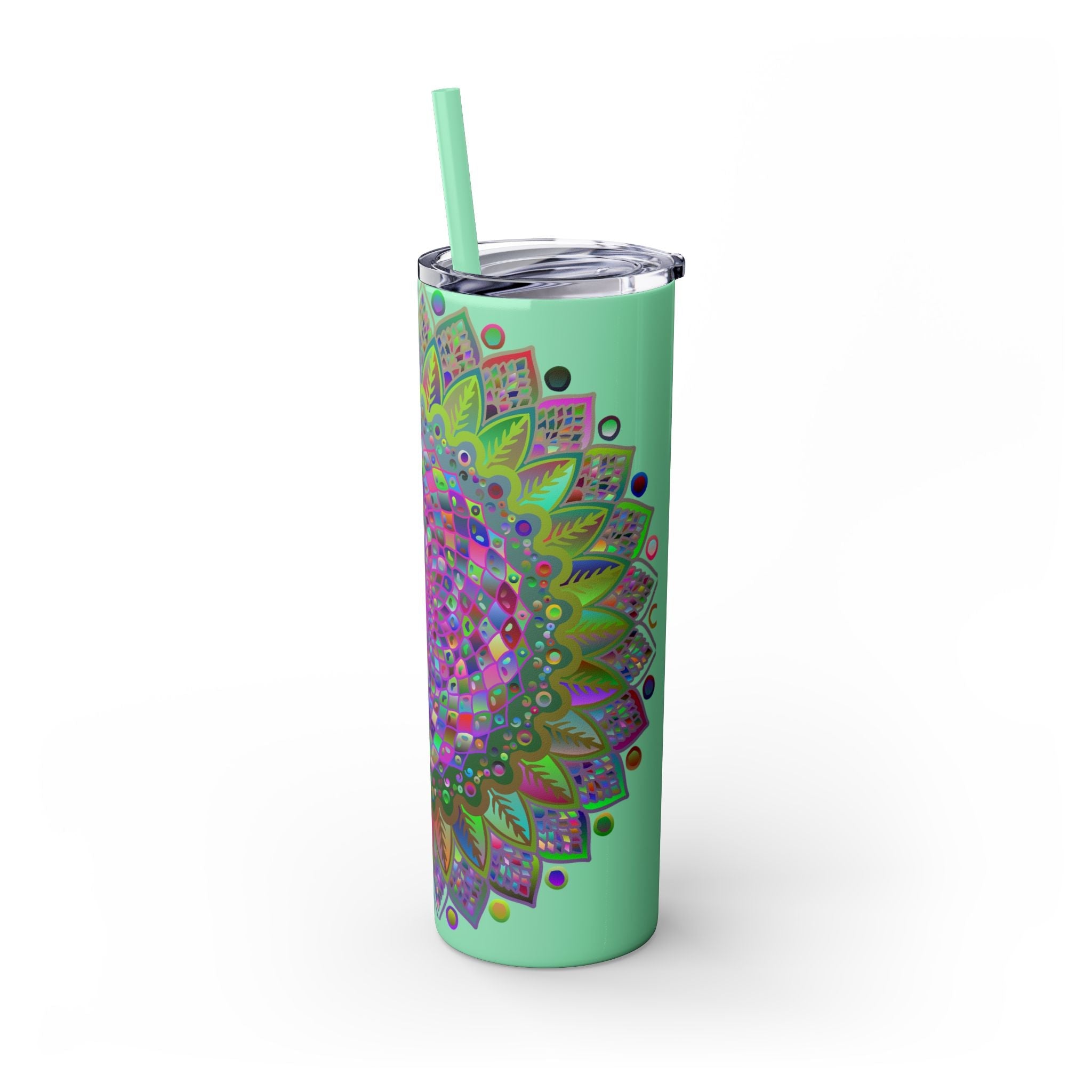 Colorful Mandala 20oz Skinny Tumbler - Hot/Cold Mug - Blululi