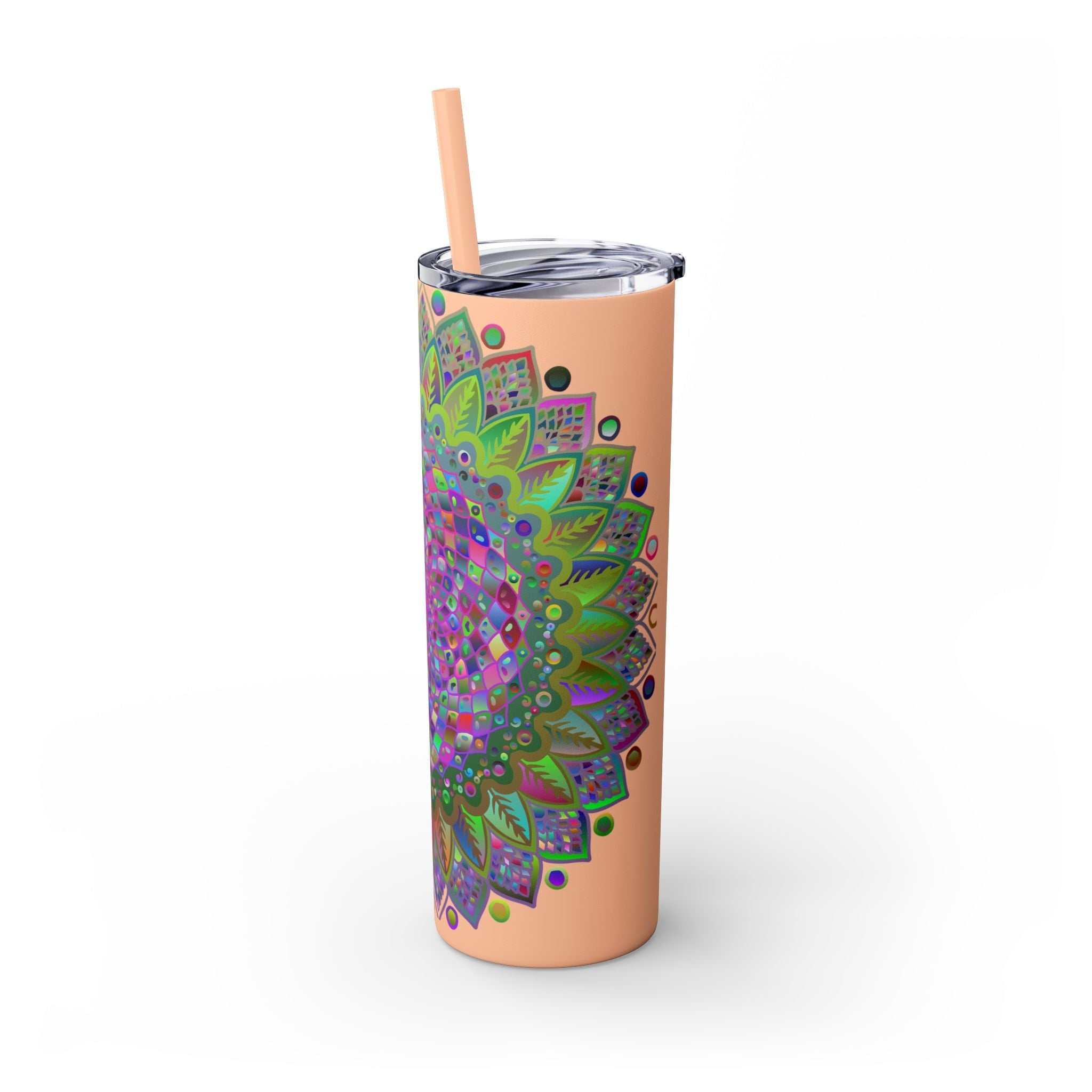 Colorful Mandala 20oz Skinny Tumbler - Hot/Cold Mug - Blululi