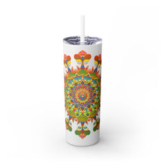 Colorful Mandala 20oz Skinny Tumbler - Hot/Cold Mug - Blululi