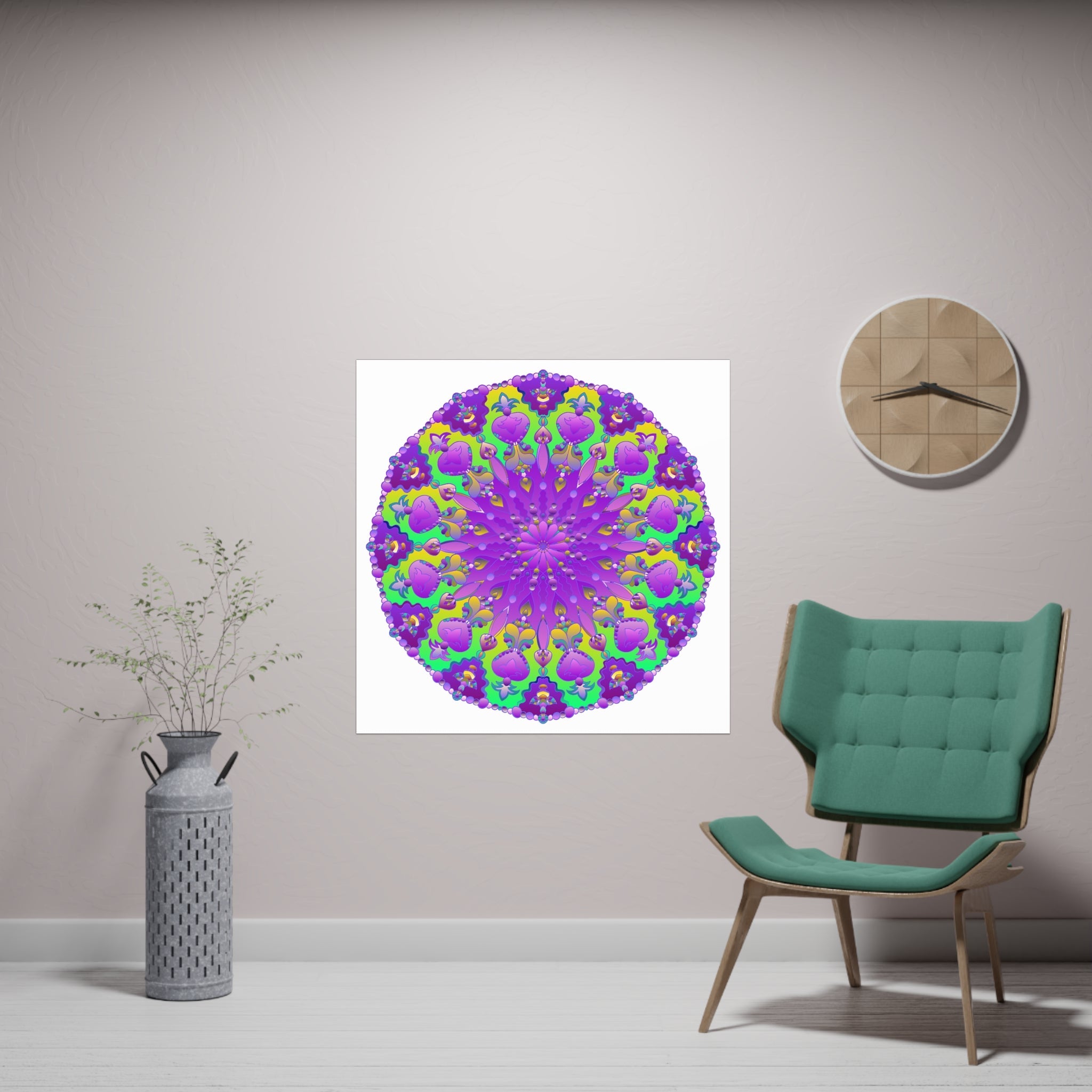 Colorful Mandala Art Poster - Intricate Design Poster - Blululi