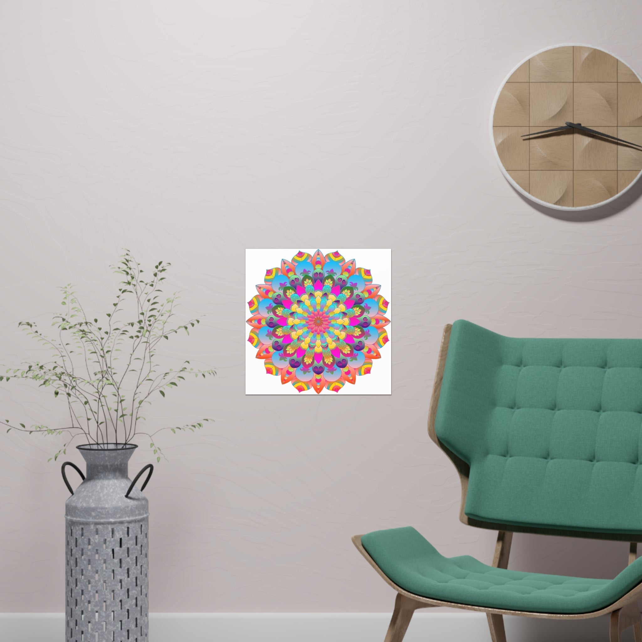 Colorful Mandala Art Poster - Stained Glass Design Poster - Blululi