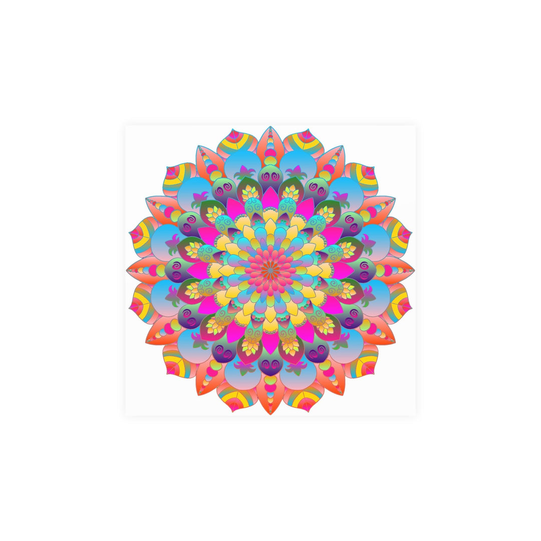 Colorful Mandala Art Poster - Stained Glass Design Poster - Blululi