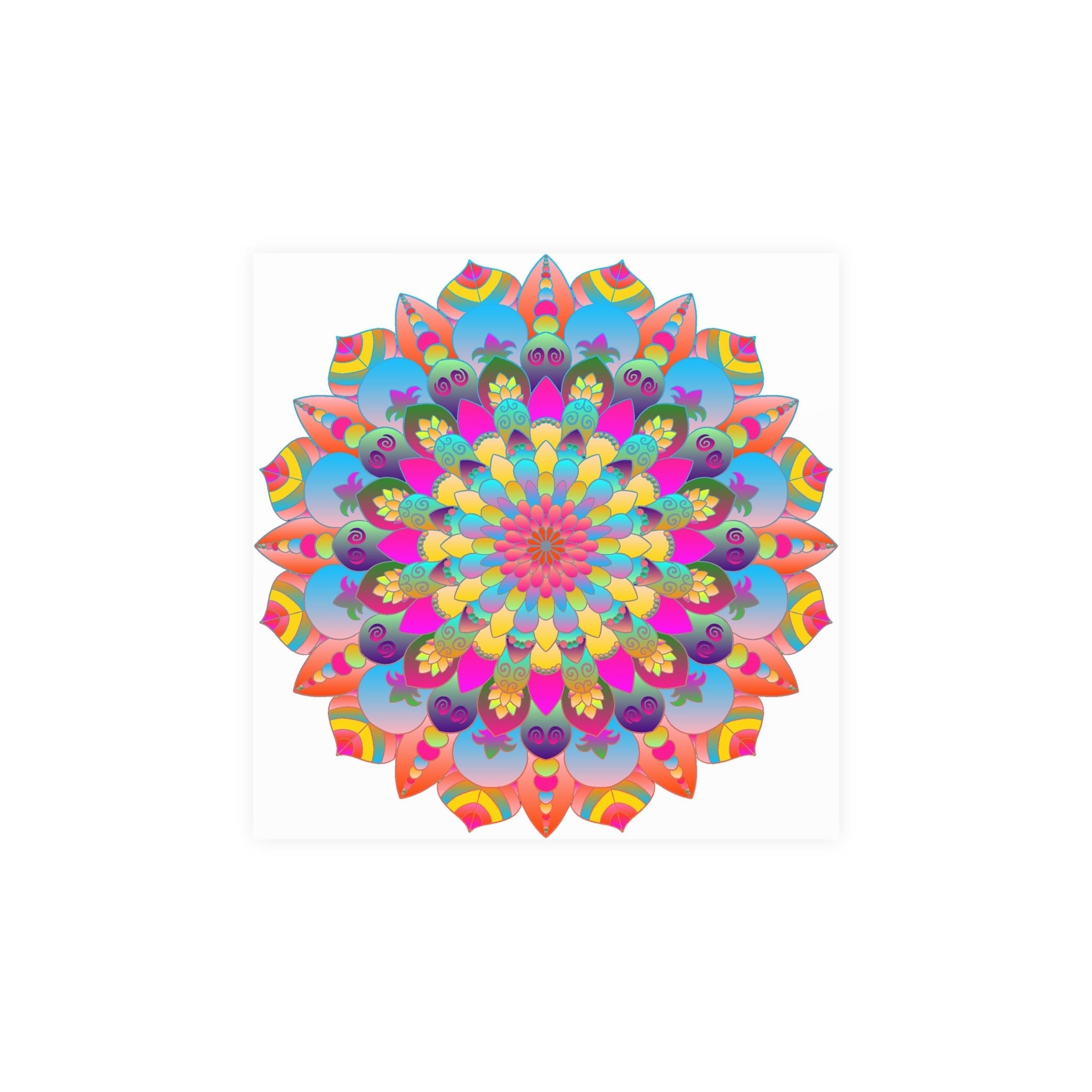 Colorful Mandala Art Poster - Stained Glass Design Poster - Blululi