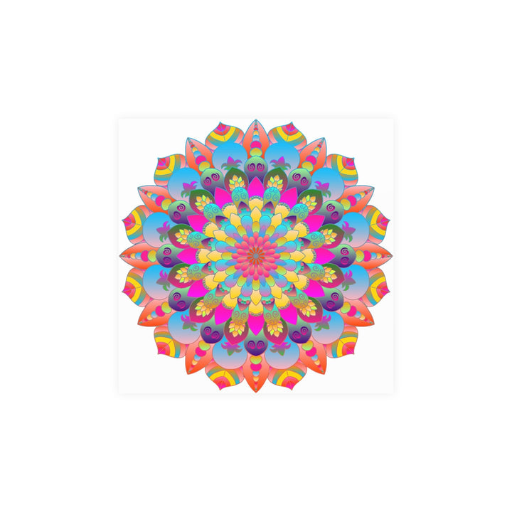 Colorful Mandala Art Poster - Stained Glass Design Poster - Blululi