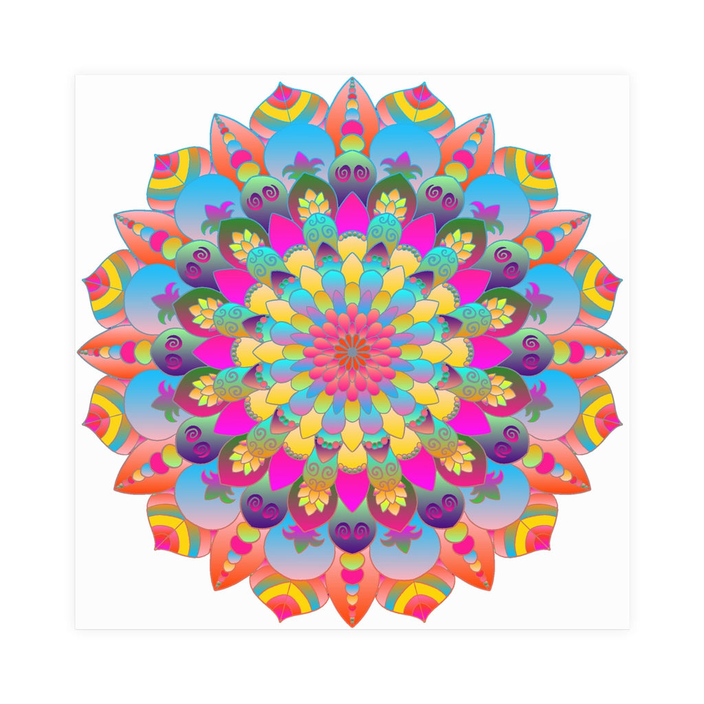 Colorful Mandala Art Poster - Stained Glass Design Poster - Blululi