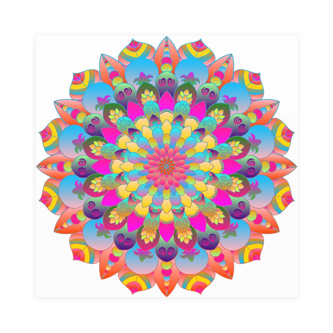 Colorful Mandala Art Poster - Stained Glass Design Poster - Blululi