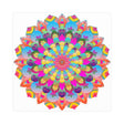 Colorful Mandala Art Poster - Stained Glass Design Poster - Blululi