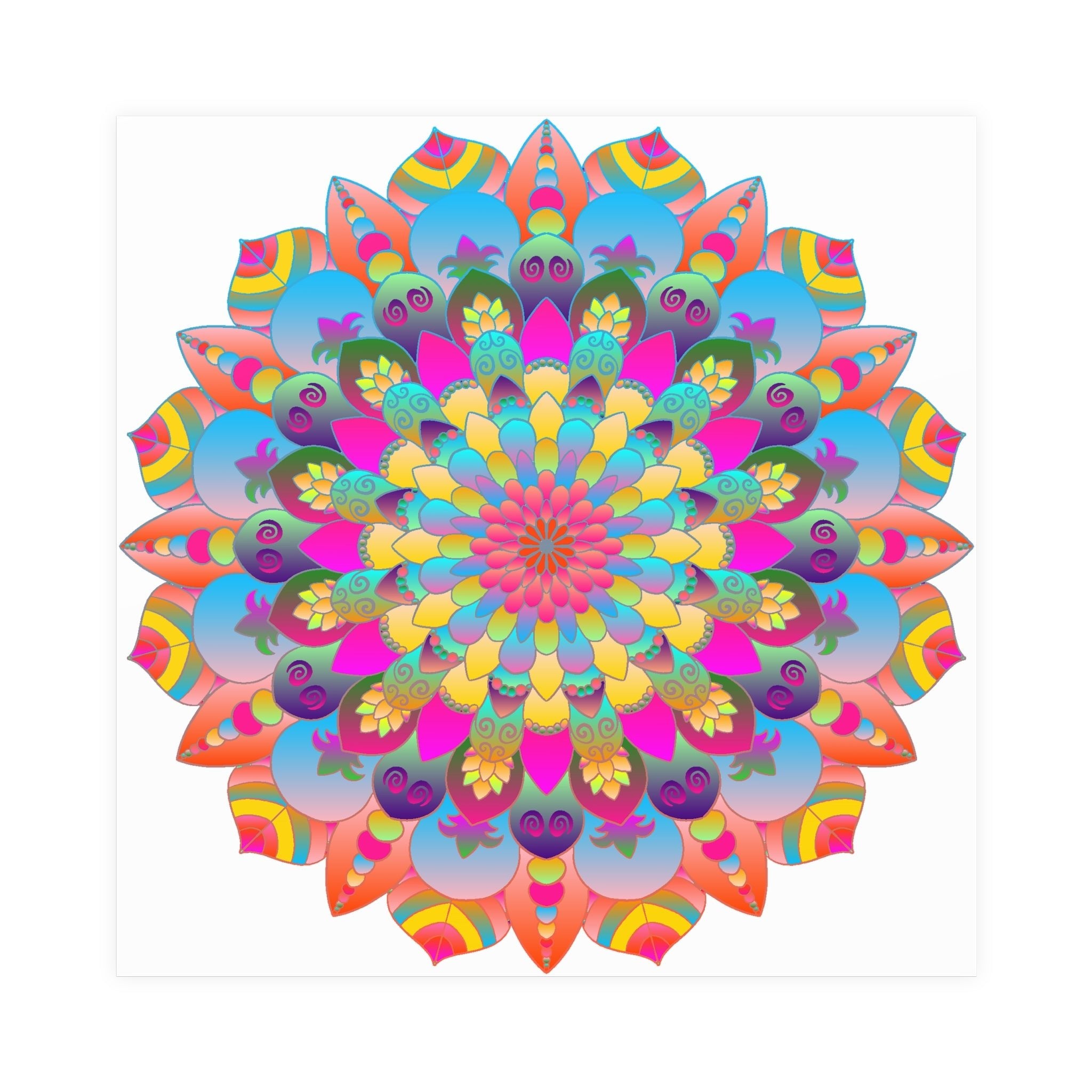 Colorful Mandala Art Poster - Stained Glass Design Poster - Blululi