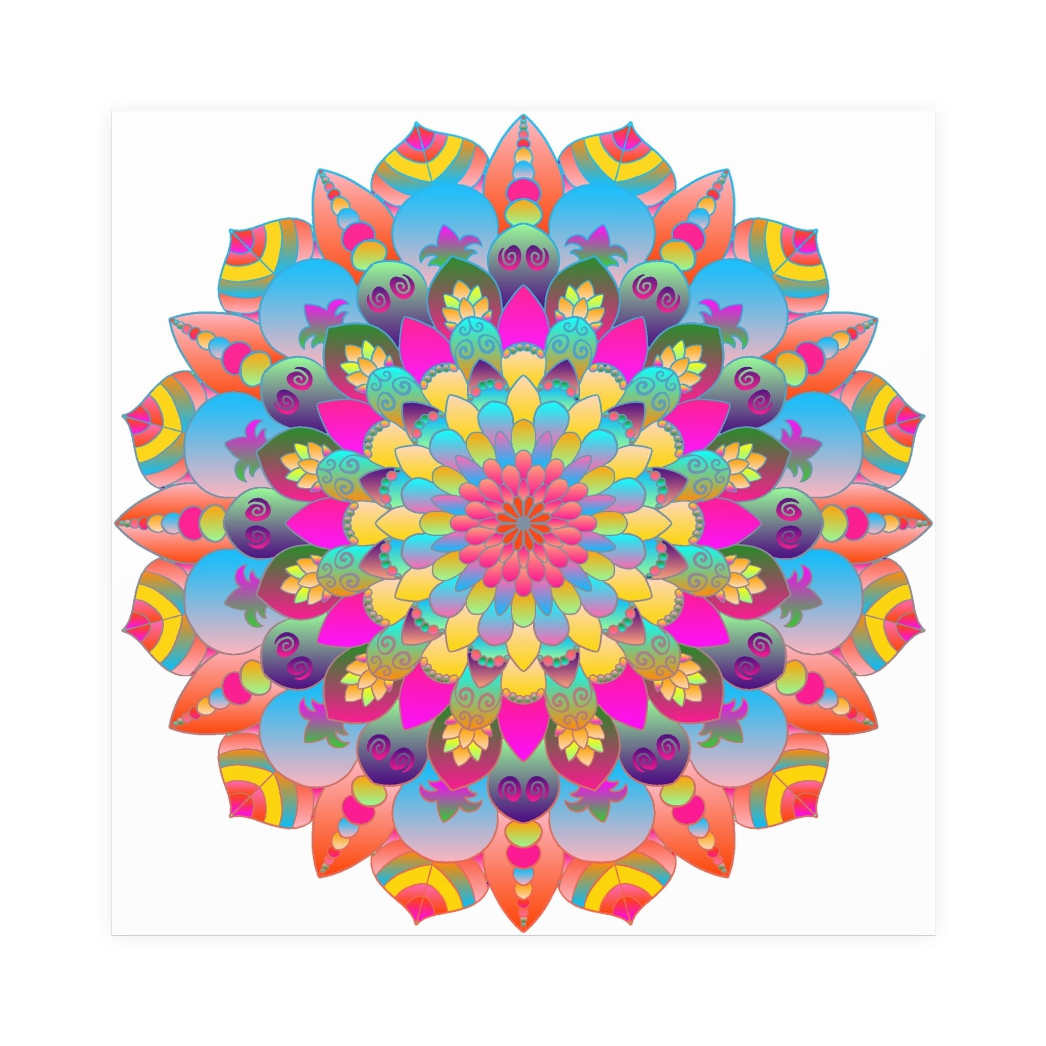 Colorful Mandala Art Poster - Stained Glass Design Poster - Blululi