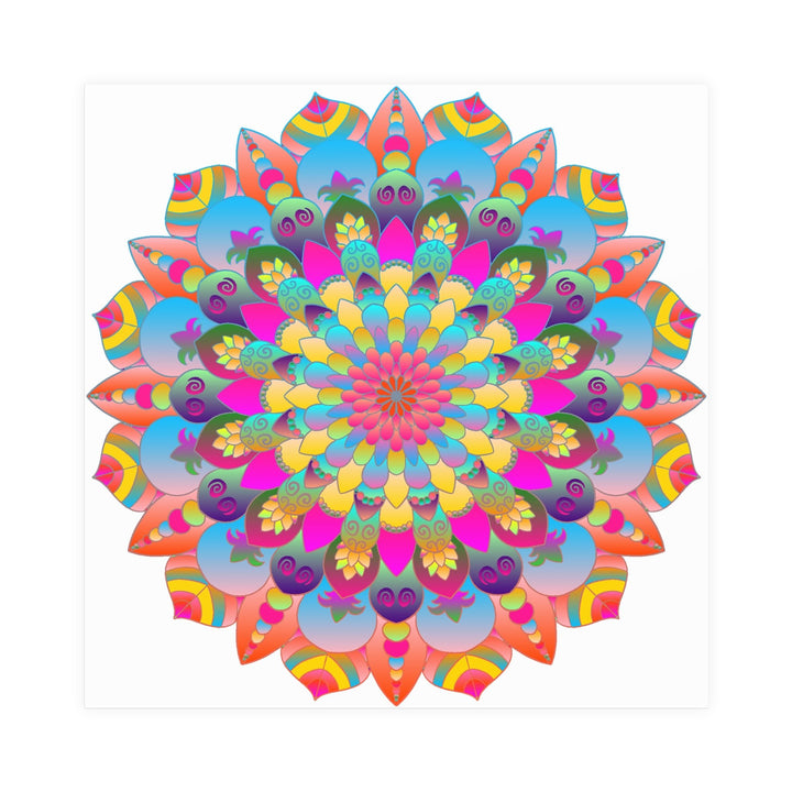 Colorful Mandala Art Poster - Stained Glass Design Poster - Blululi