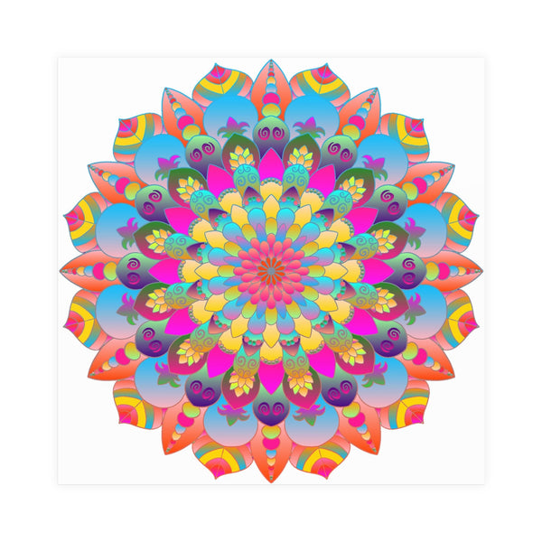 Colorful Mandala Art Poster - Stained Glass Design Poster - Blululi