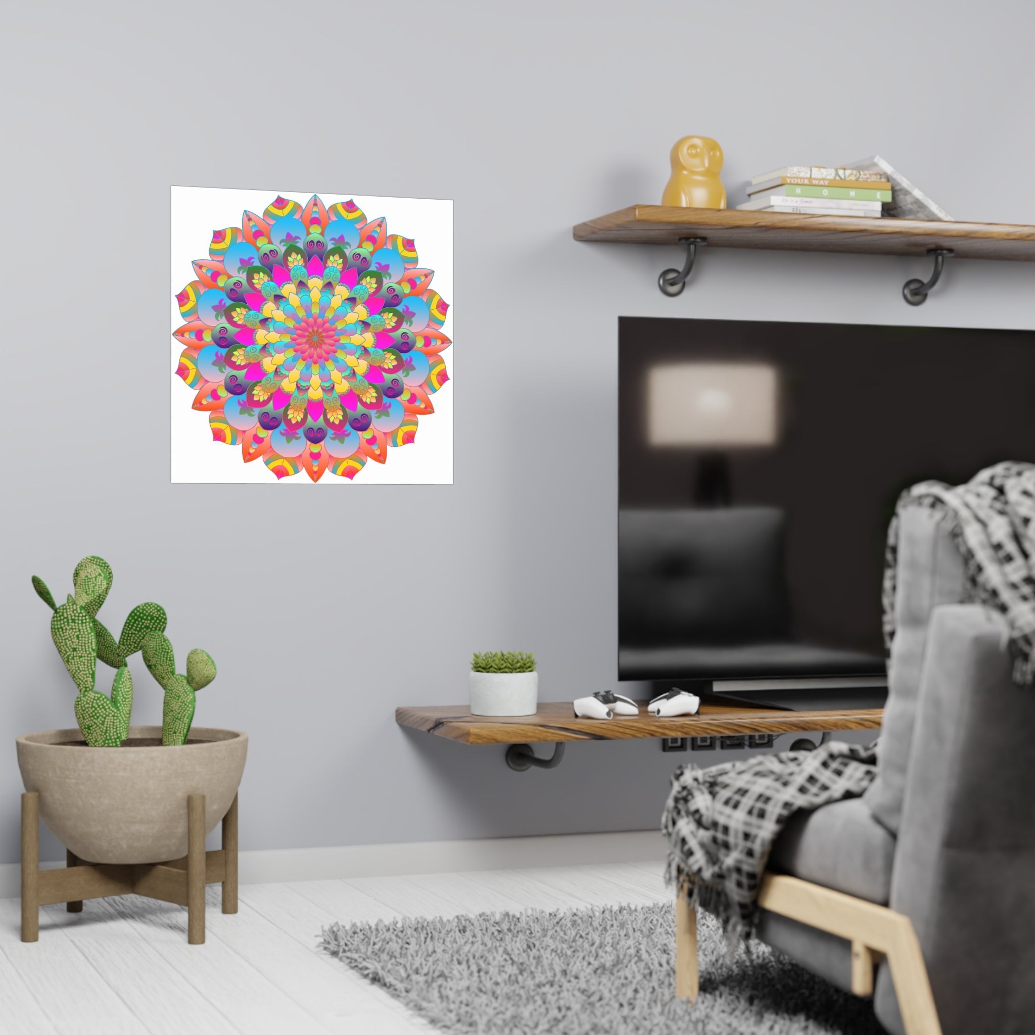 Colorful Mandala Art Poster - Stained Glass Design Poster - Blululi