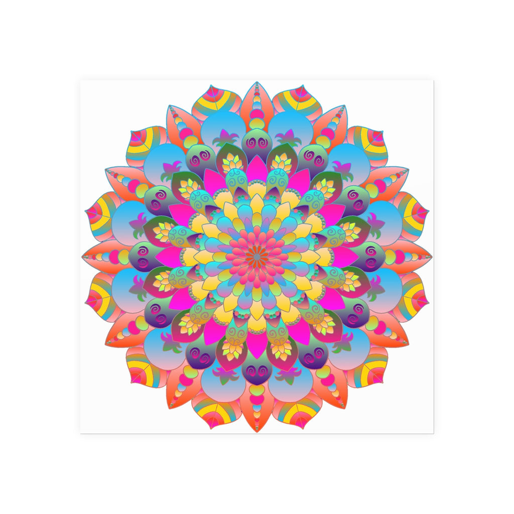 Colorful Mandala Art Poster - Stained Glass Design Poster - Blululi