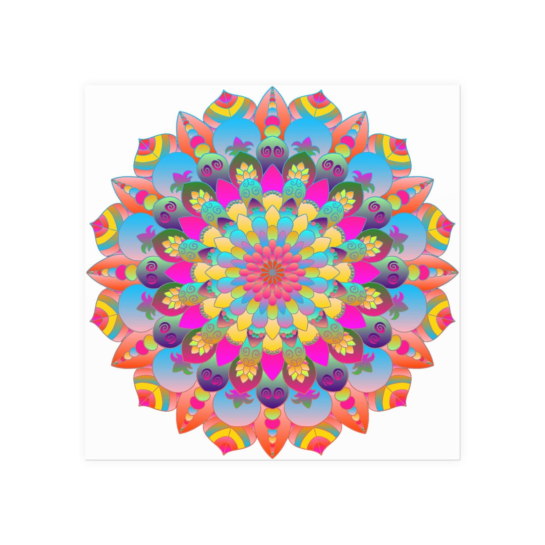 Colorful Mandala Art Poster - Stained Glass Design Poster - Blululi