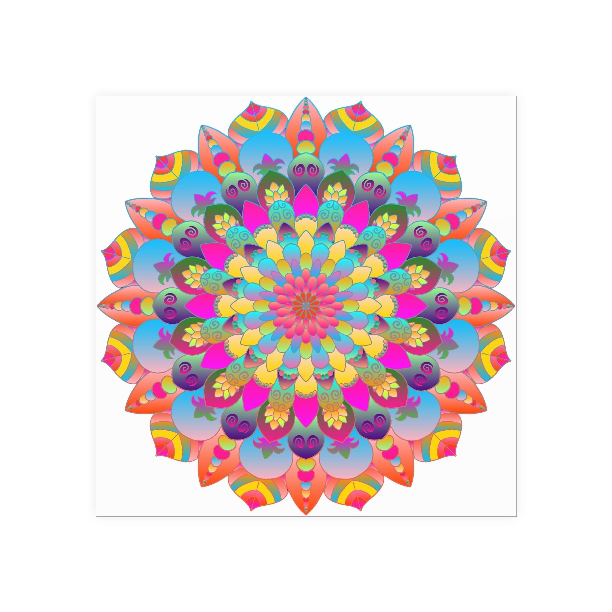 Colorful Mandala Art Poster - Stained Glass Design Poster - Blululi