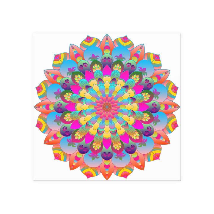 Colorful Mandala Art Poster - Stained Glass Design Poster - Blululi