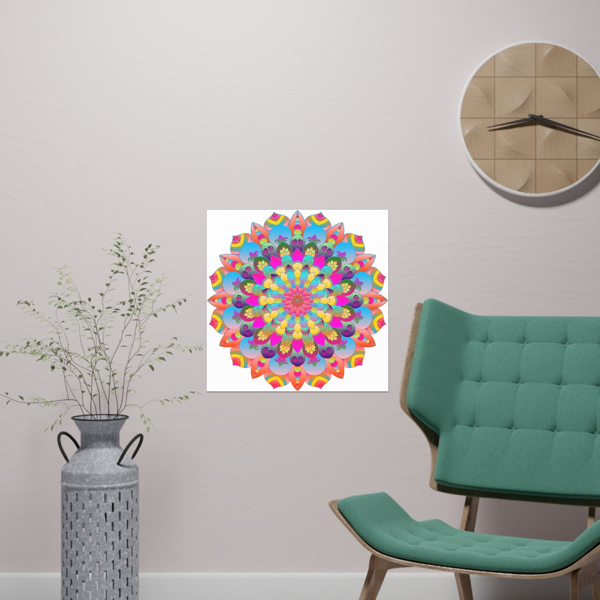 Colorful Mandala Art Poster - Stained Glass Design Poster - Blululi