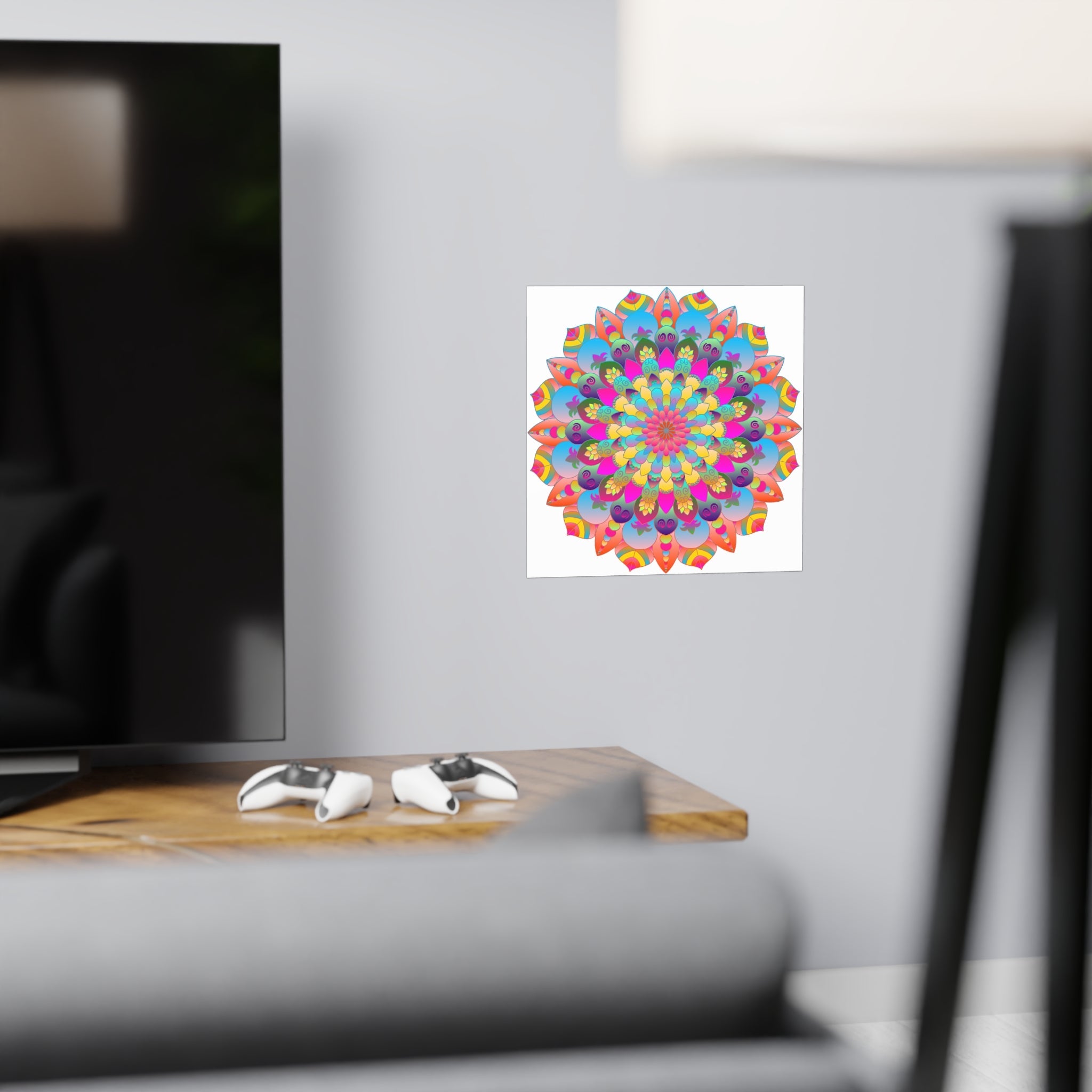 Colorful Mandala Art Poster - Stained Glass Design Poster - Blululi