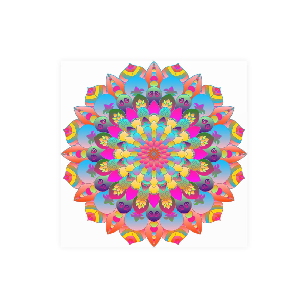 Colorful Mandala Art Poster - Stained Glass Design Poster - Blululi