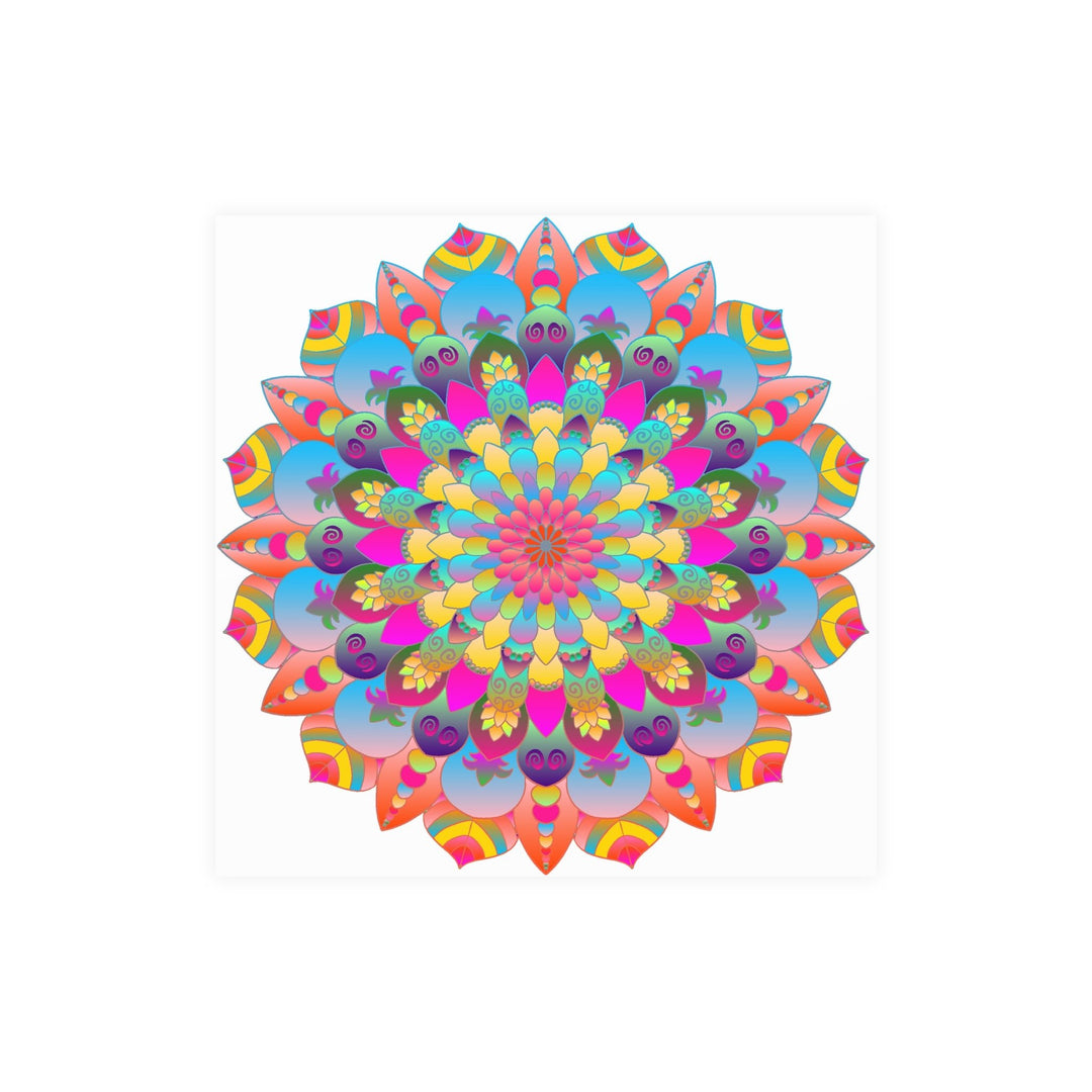 Colorful Mandala Art Poster - Stained Glass Design Poster - Blululi