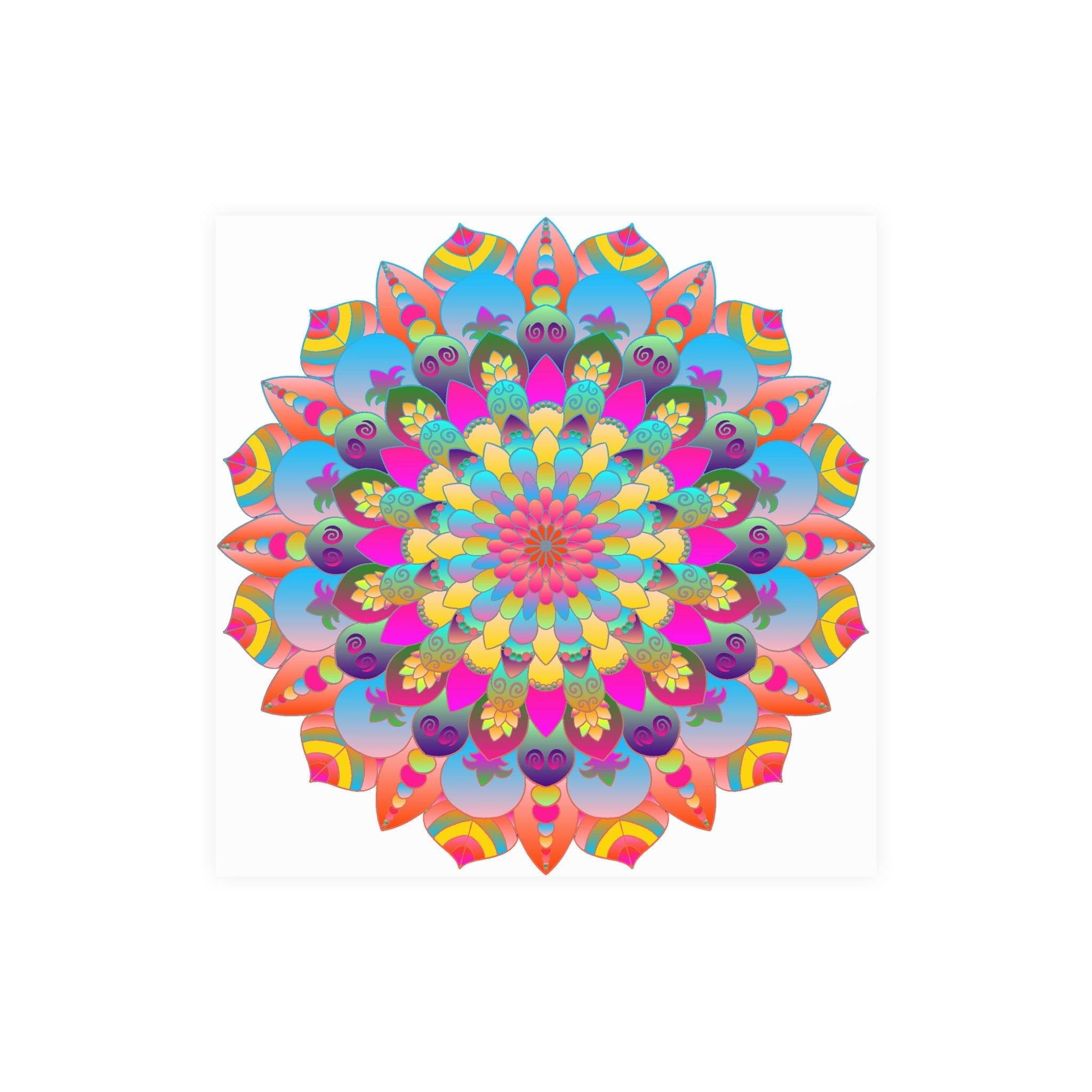 Colorful Mandala Art Poster - Stained Glass Design Poster - Blululi